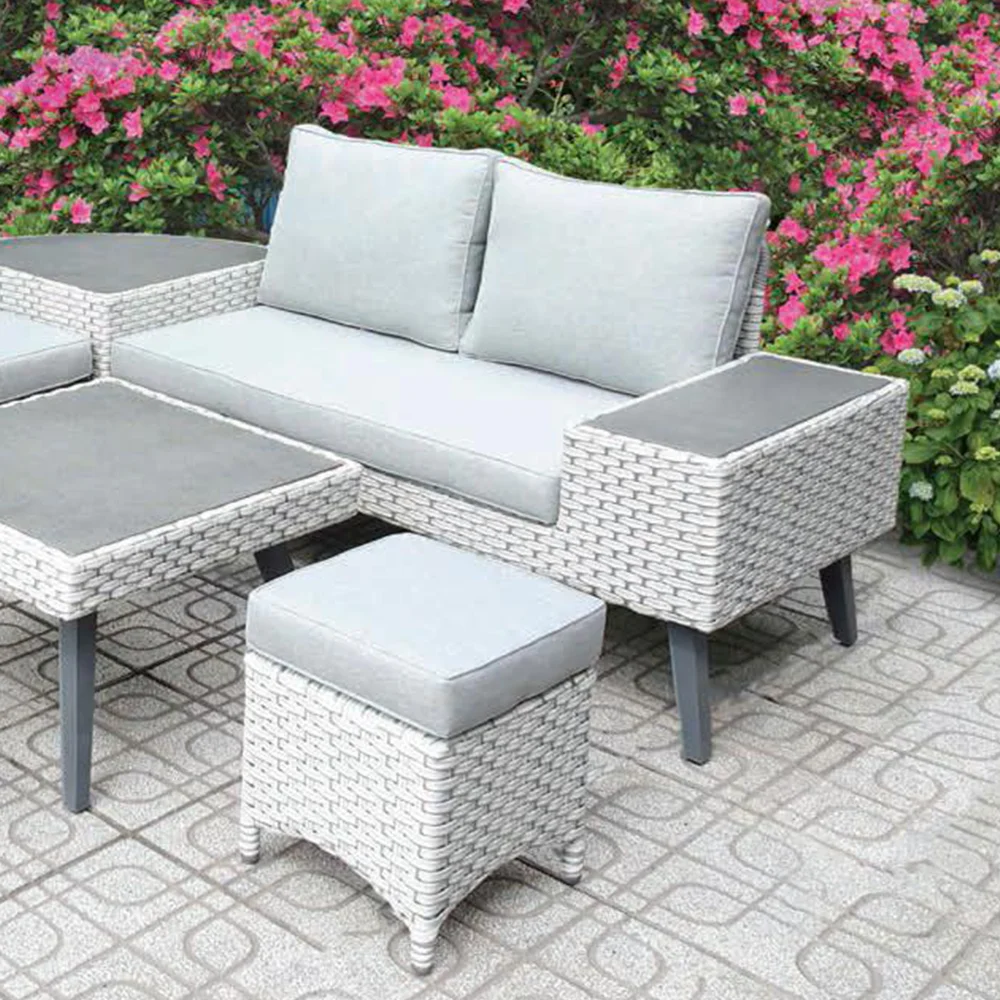 
OC039 - King 2 garden sofa set with 2 ottoman and 2 couple chair color light grey color highly recommend from Vietnam 