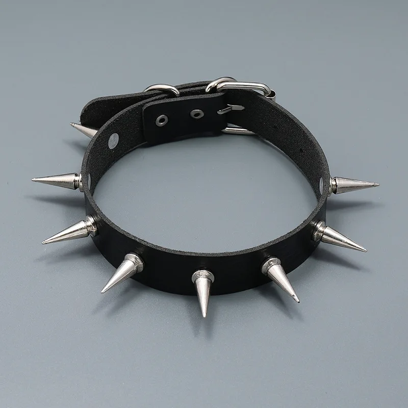 

CK019 Lady Harajuku Punk Spike Rivets Stud Rock Punk Gothic PU Leather Women Collar Necklace Choker