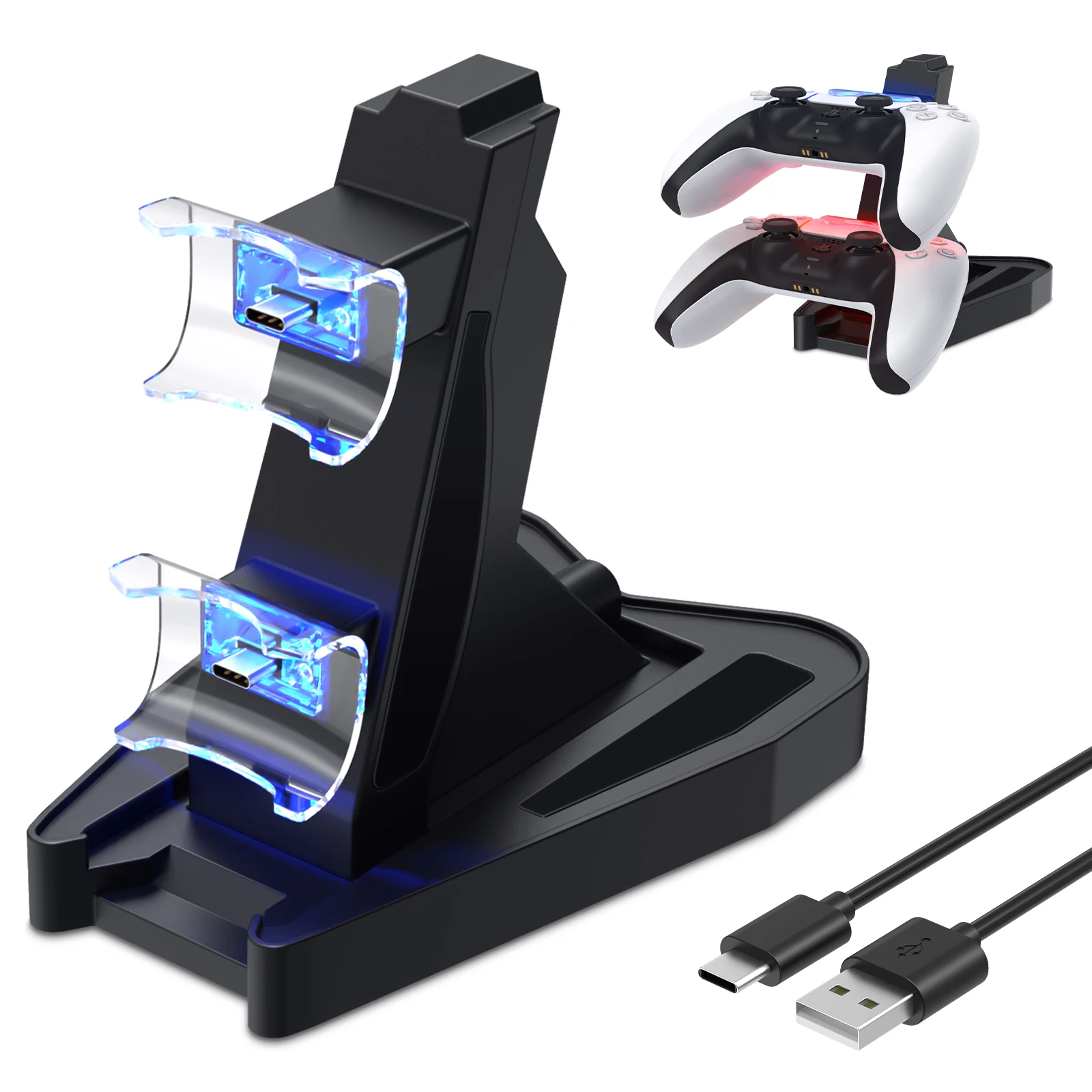 

Wholesale price black ps5 controller charger dual charging dock