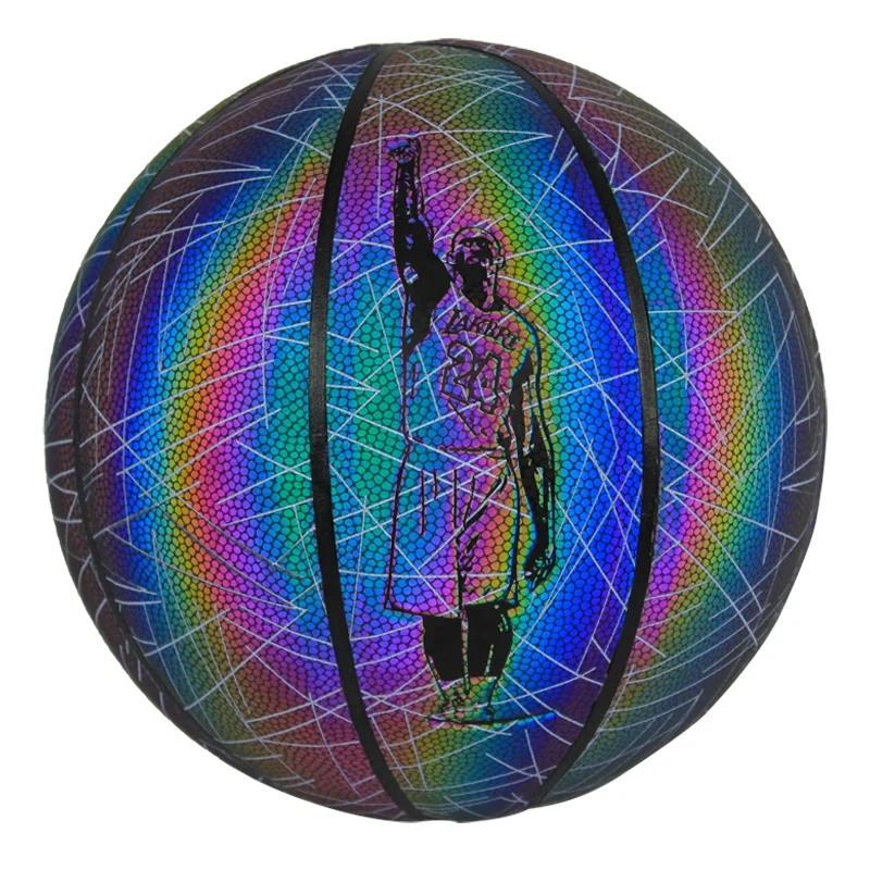 

adike baloncesto bolas de basquete basket ball glow in the dark holographic reflective glowing basketball, Custom personality color