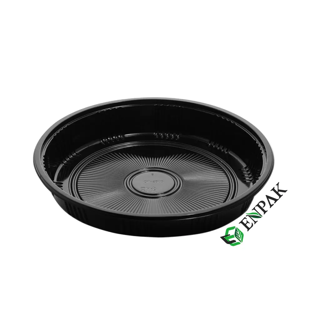 Factory Large Disposable Round Plastic Party Sushi Tray flat Lids