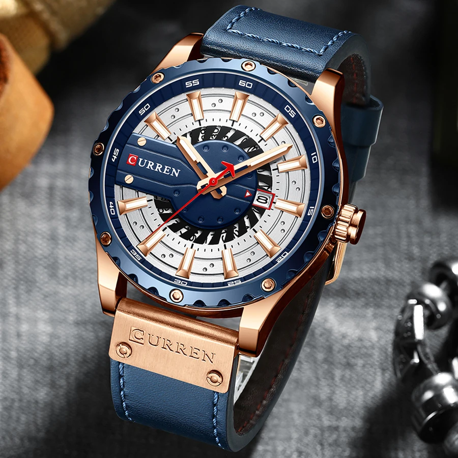 

CURREN 8374 Luxury Fashion Casual Sport Watches for Men Military Leather Wrist Watch Man Clock Fashion Men Wristwatch