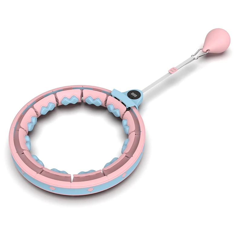 

2021 Fitness Adjustable Led Smart Weighted Hula Hoops New Mobile Gym Fitness samrt 24 Hula Hoops electronic steel bluetooth, Pink+blue, gray+white, yellow+orange