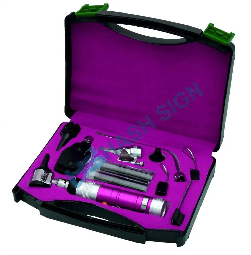 
New Red / Purple / Blue ENT Opthalmoscope Otoscope Diagnostic Set 