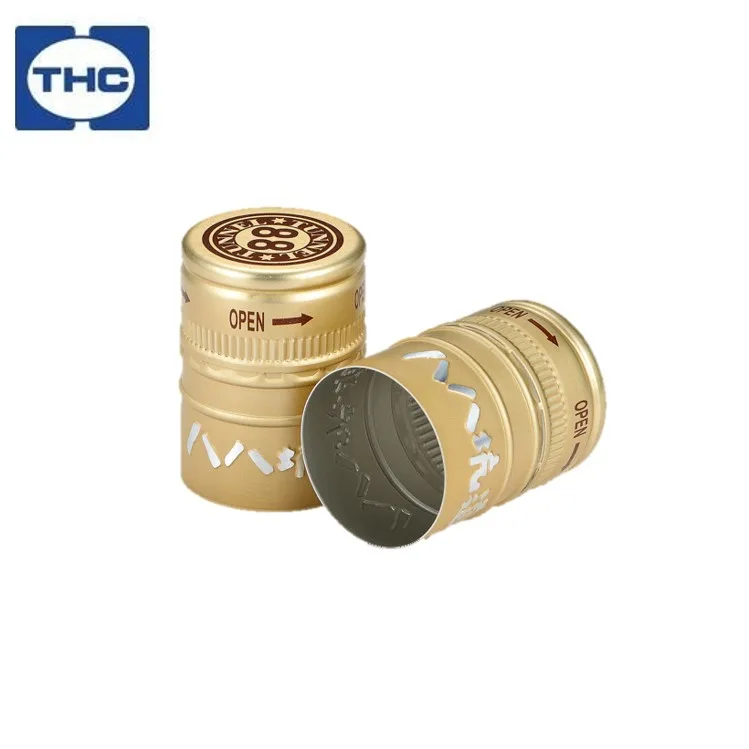 Custom 31.5x44mm print wine bottle metal screw caps, View wine screw