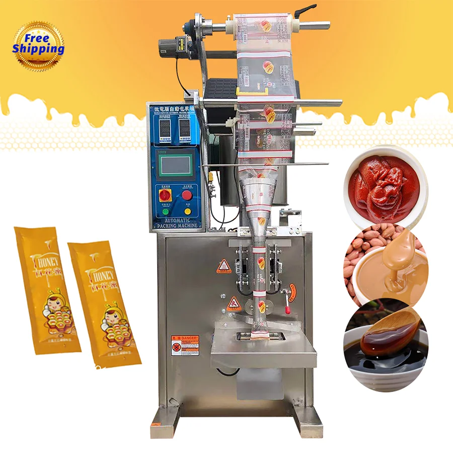 

Automatic honey jelly jam ketchup Salad dressing form fill seal paste small sachet stick form fill seal liquid packing machine