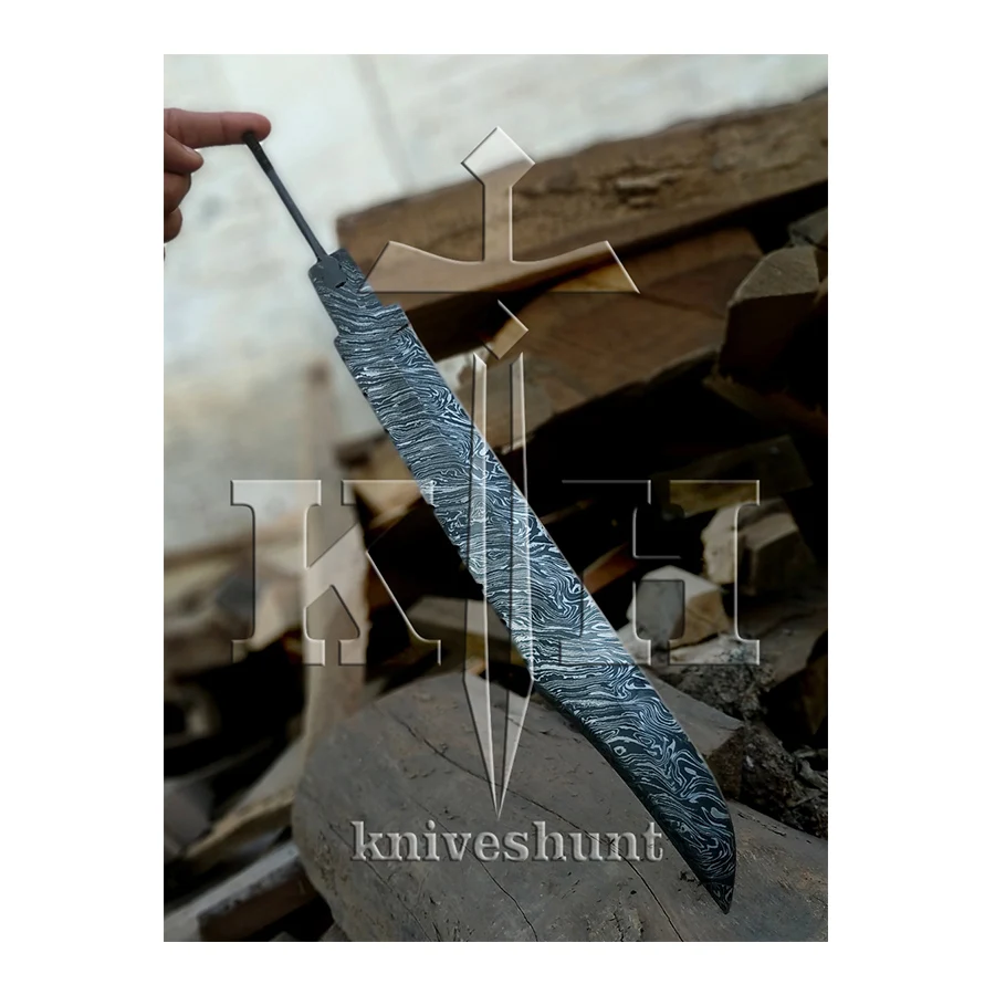 
Custom Handmade Damascus Knives - 17 inches Damascus Steel Blank Blade 