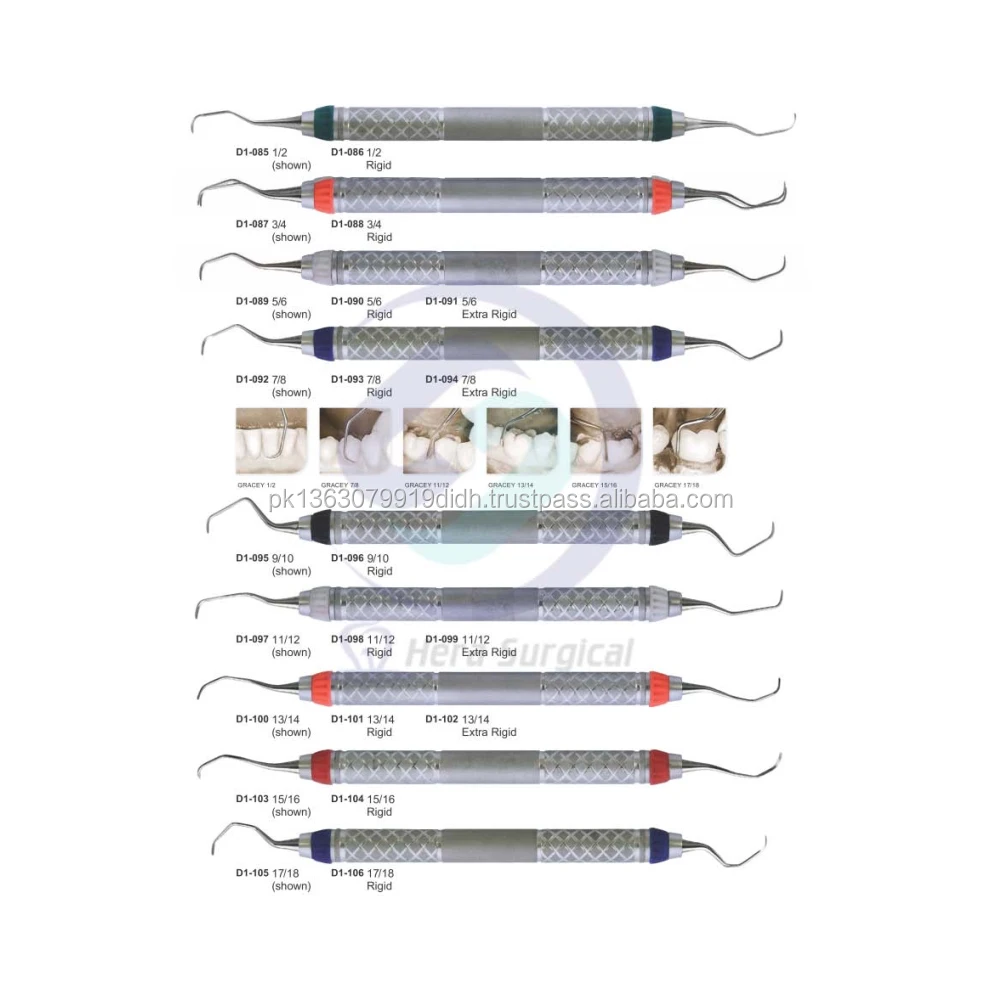 Gracey Curettes Rigid,Shown,Extra Rigid / Dental Instruments Buy