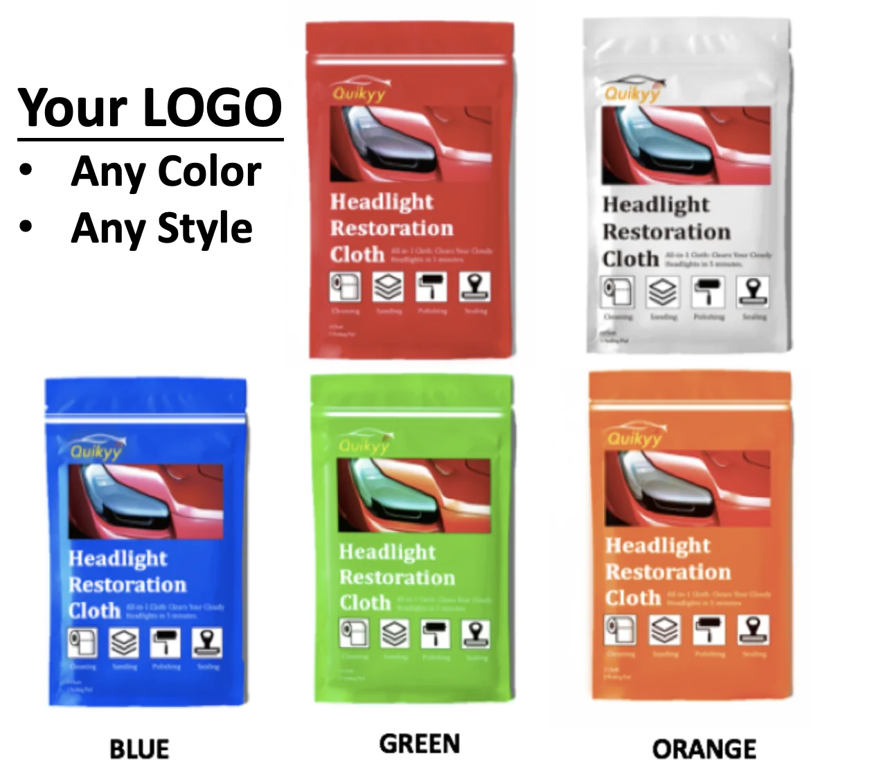 
1-Step Headlight Restoration Wipes Car Headlight Cleaner Cloth Instant Removal of Haze and Foggy Lens UV Protection 12 Months 