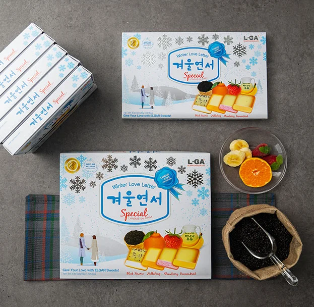 
[Korean Food] Winter Love Letter special langue de cookies Biscuits Daily dessert Delicious cookie 