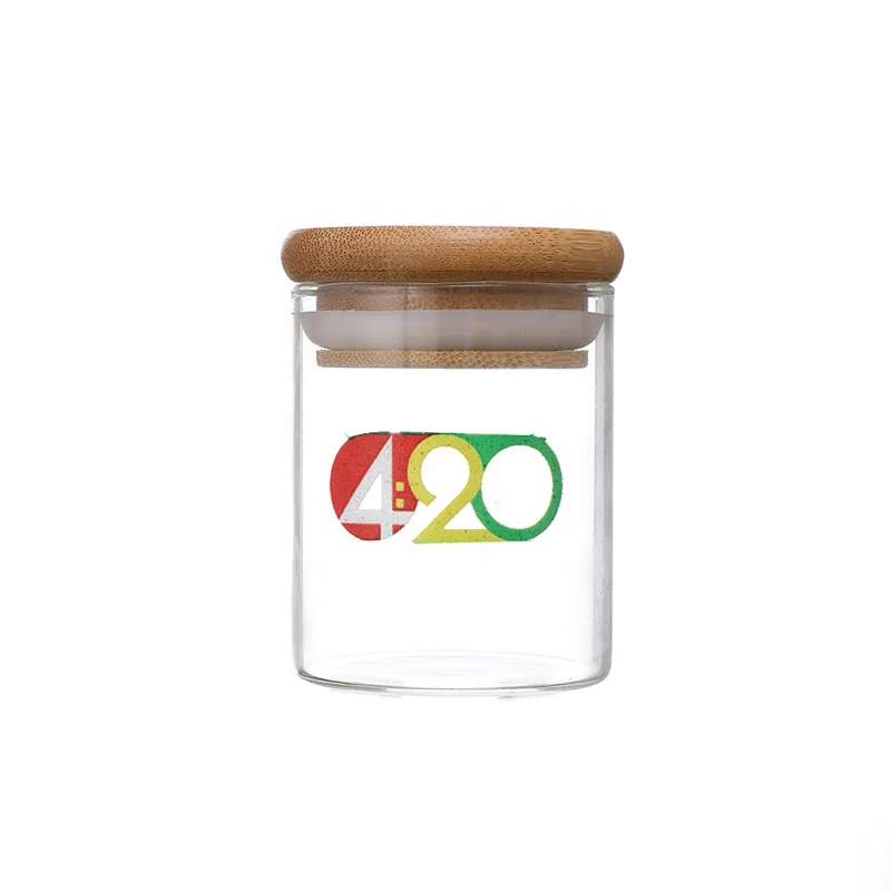 

Ready for Shipping Small Custom Glass Storage Jar With Cork Lid, Transparent color
