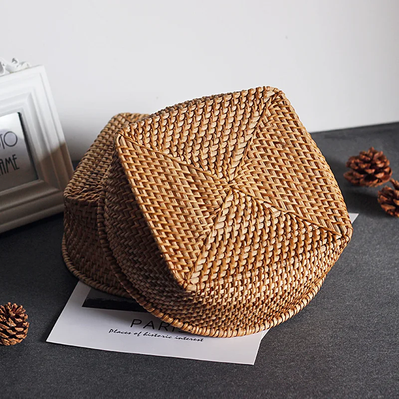 

Linkcho Rattan Storage Basket Handmade Rangement For Fruit and Vegetable Storage Organizer