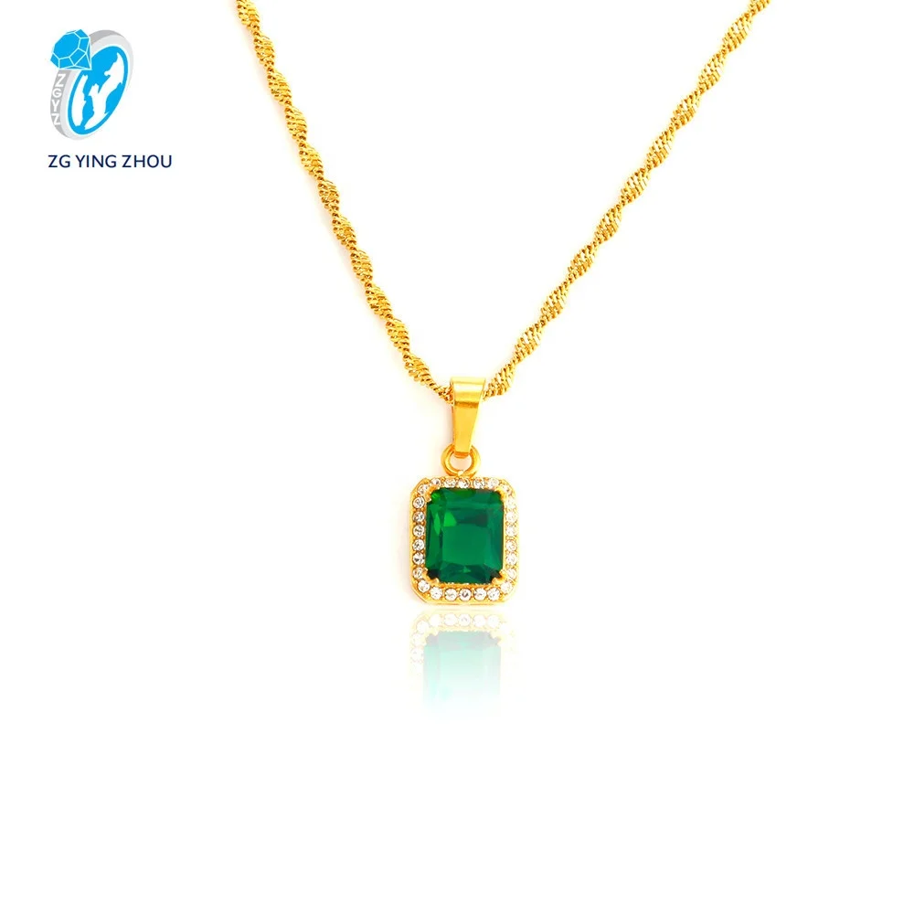 

Hot sale 1.5mm women wedding jewelry zirconia pendant necklace, Custom color