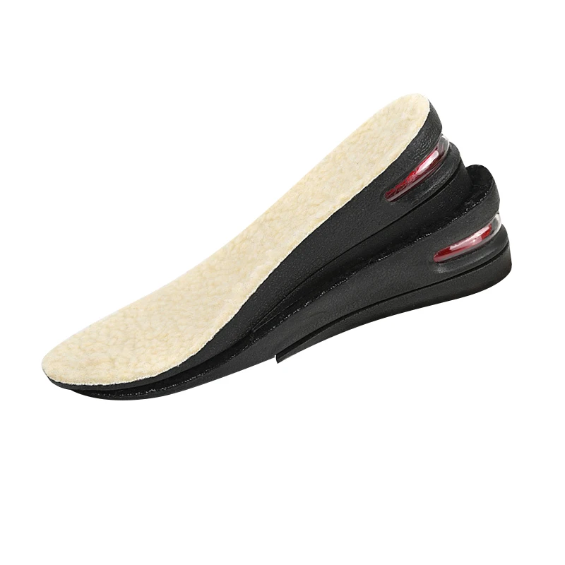 

Winter cold weather warm keep soft PU wool height increase insole with air cushion, Beige