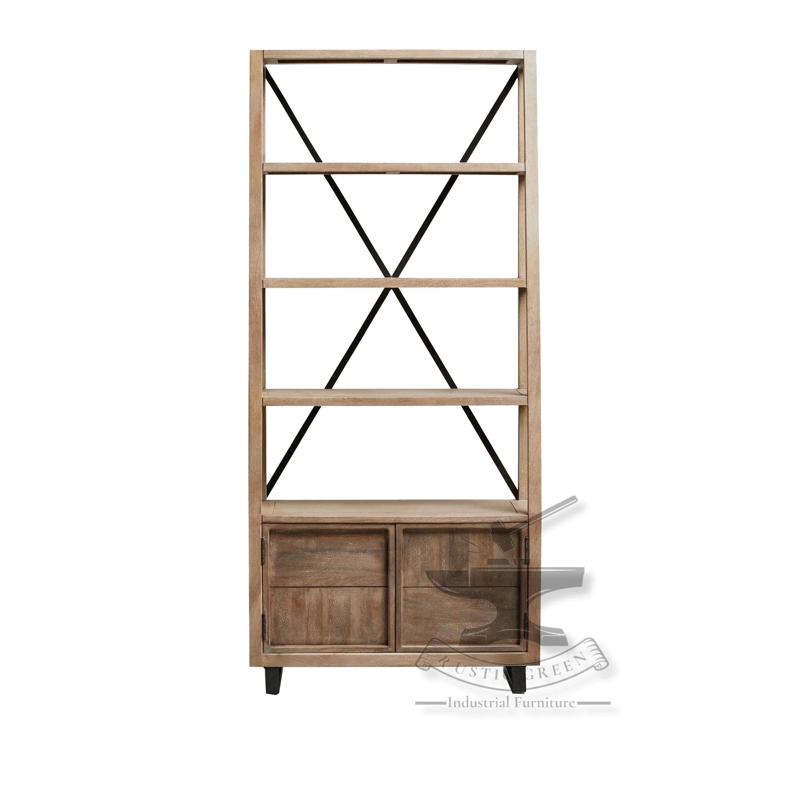 Walnut Finish Book Shelf With Storage Buy Vintage Industrial