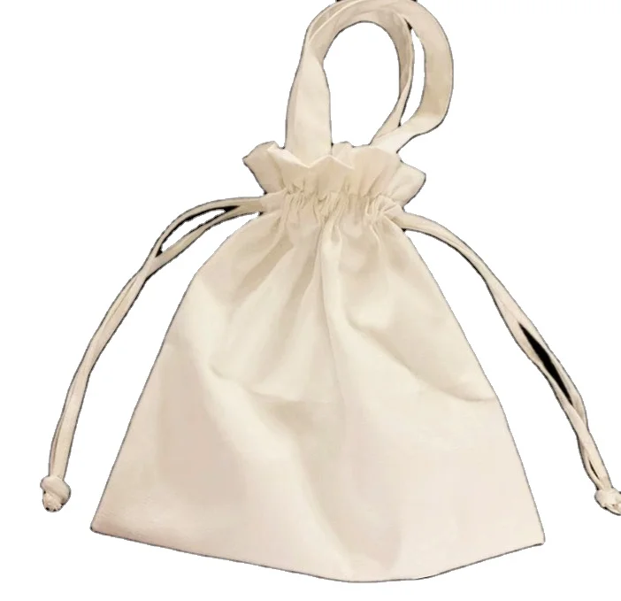 

Fast Delivery Eco Friendly Nature White Blank Small Cotton Canvas Tote Bag Drawstring, Nature/customized color