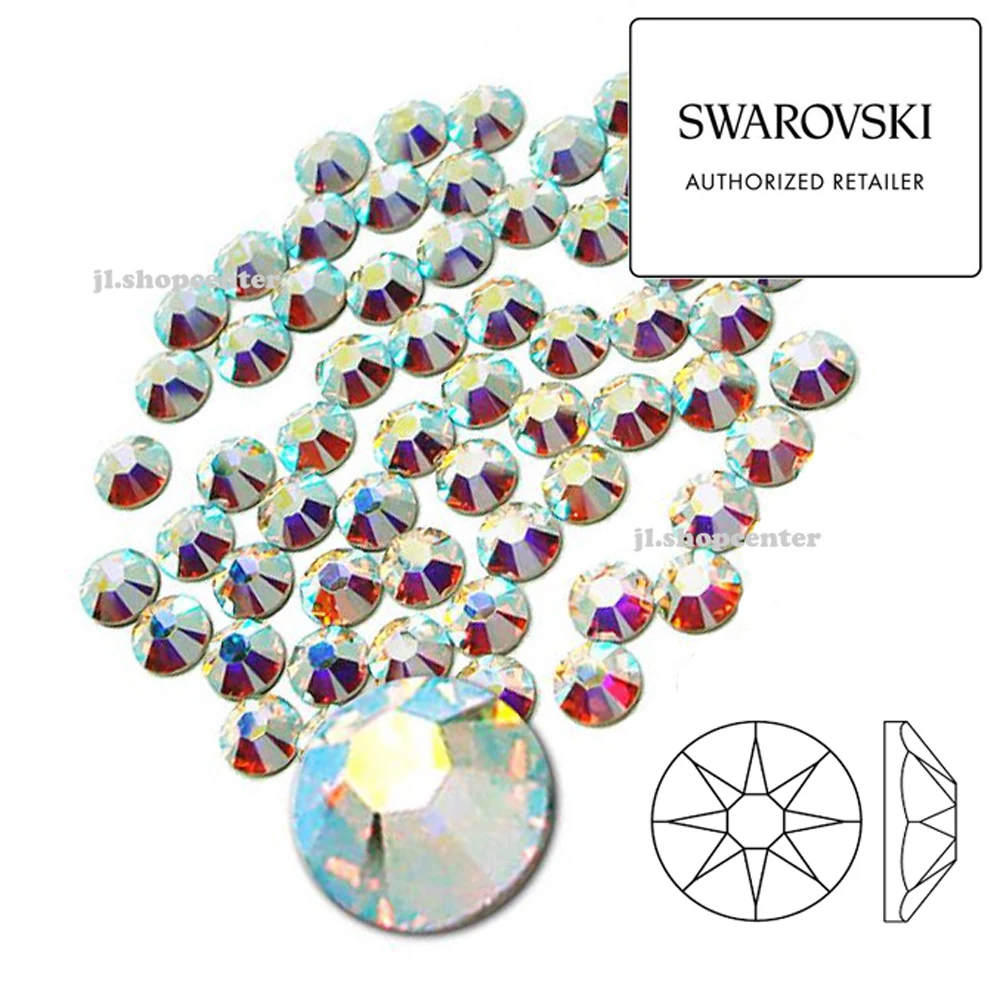 
Swarovski Elements AB Crystal (001AB) Iron On Flatback Crystal Rhinestones 