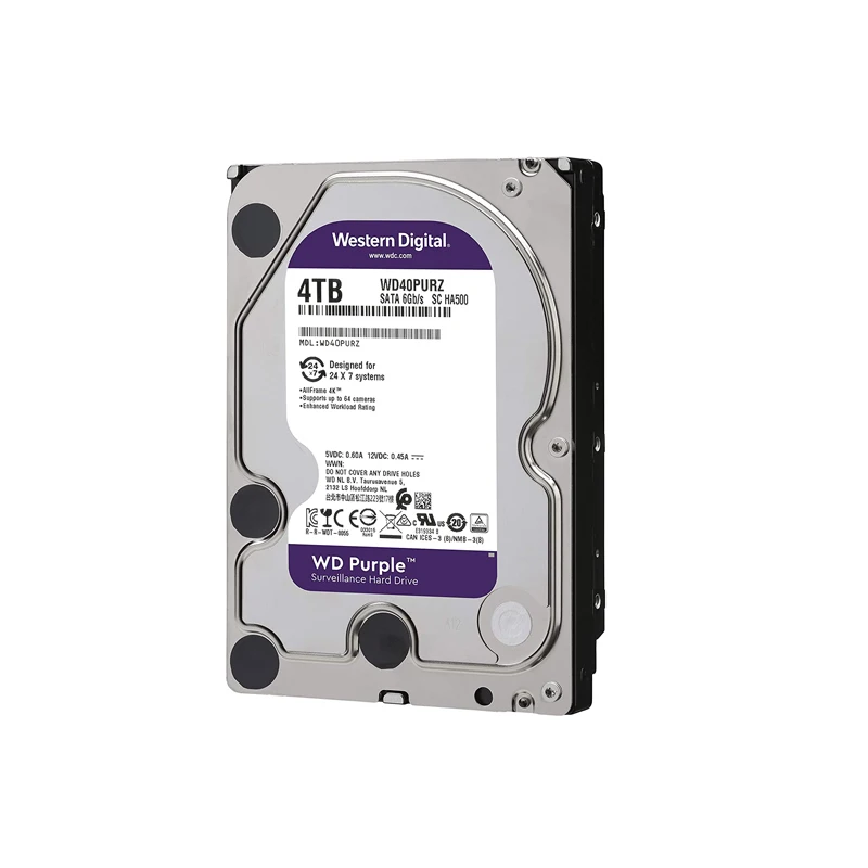 

In Stock 3.5 Inch Miner Mining Sata Disque Dur For Security DVR NVR WD40PURX Festplatte Purple 4TB Hard Drives