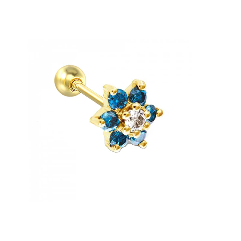 

ROXI s925 sterling silver fashion flower diamond ins wind piercing thread stud earrings