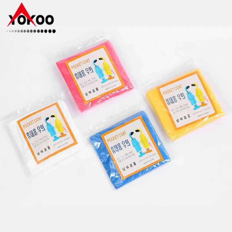 
Cheap Emergency Long PE Disposable Raincoats with sleeves and buttons for South Korea 