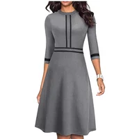 

o neck colourful womens female official solid color Bodycon formal office Career dress for lady