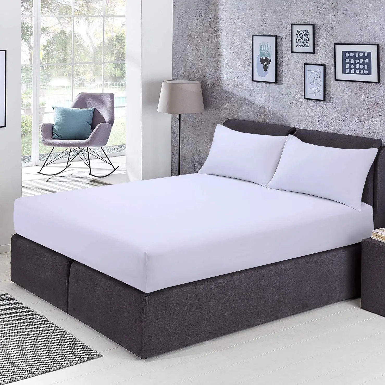 Dyed Fitted Sheet Single Double King All Size Polycotton Bed Sheet Pillow Cases
