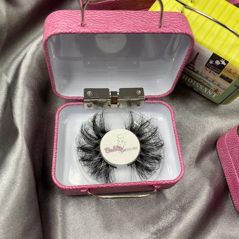

Private label custom 25mm 3d mink lashes3d wholesale vendor cute suitcase eyelash packaging box, Natural black