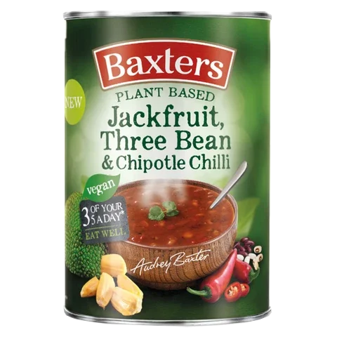 
Creamy Veggie Instant Soup Jackfruit 3 bean & Chipotle And Mediterranean Tomato In Can Packaging 