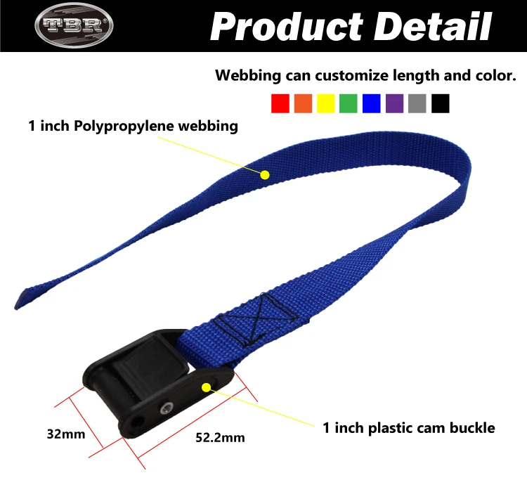 TBR High Grade Luggage Belts Packaging Cargo Lashing Strap Belt Tie Down