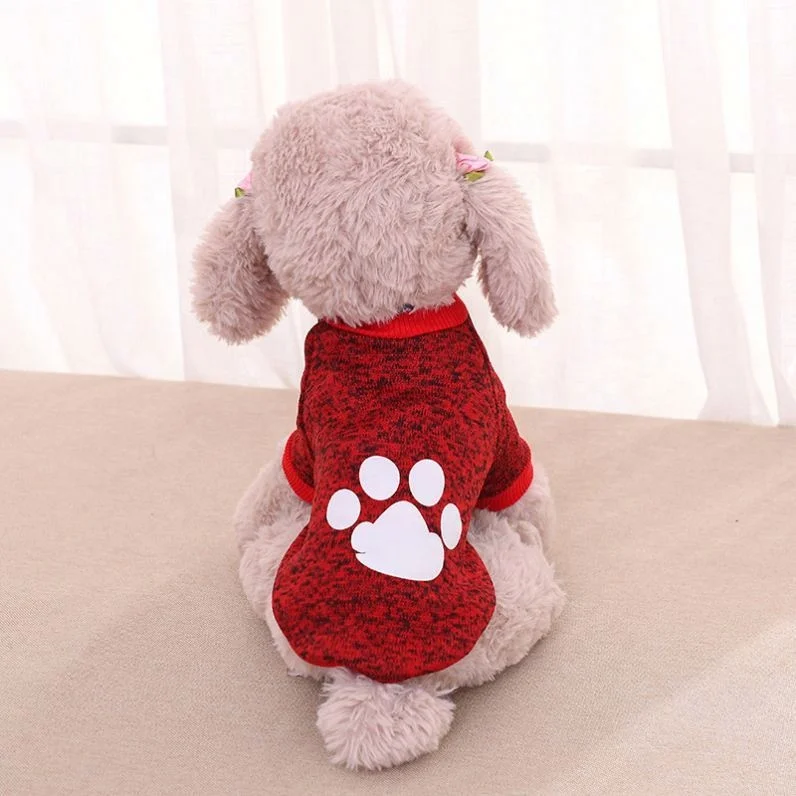 

Popular Pet Clothes Dog Paw Print Sweater Warm Coat, Picture
