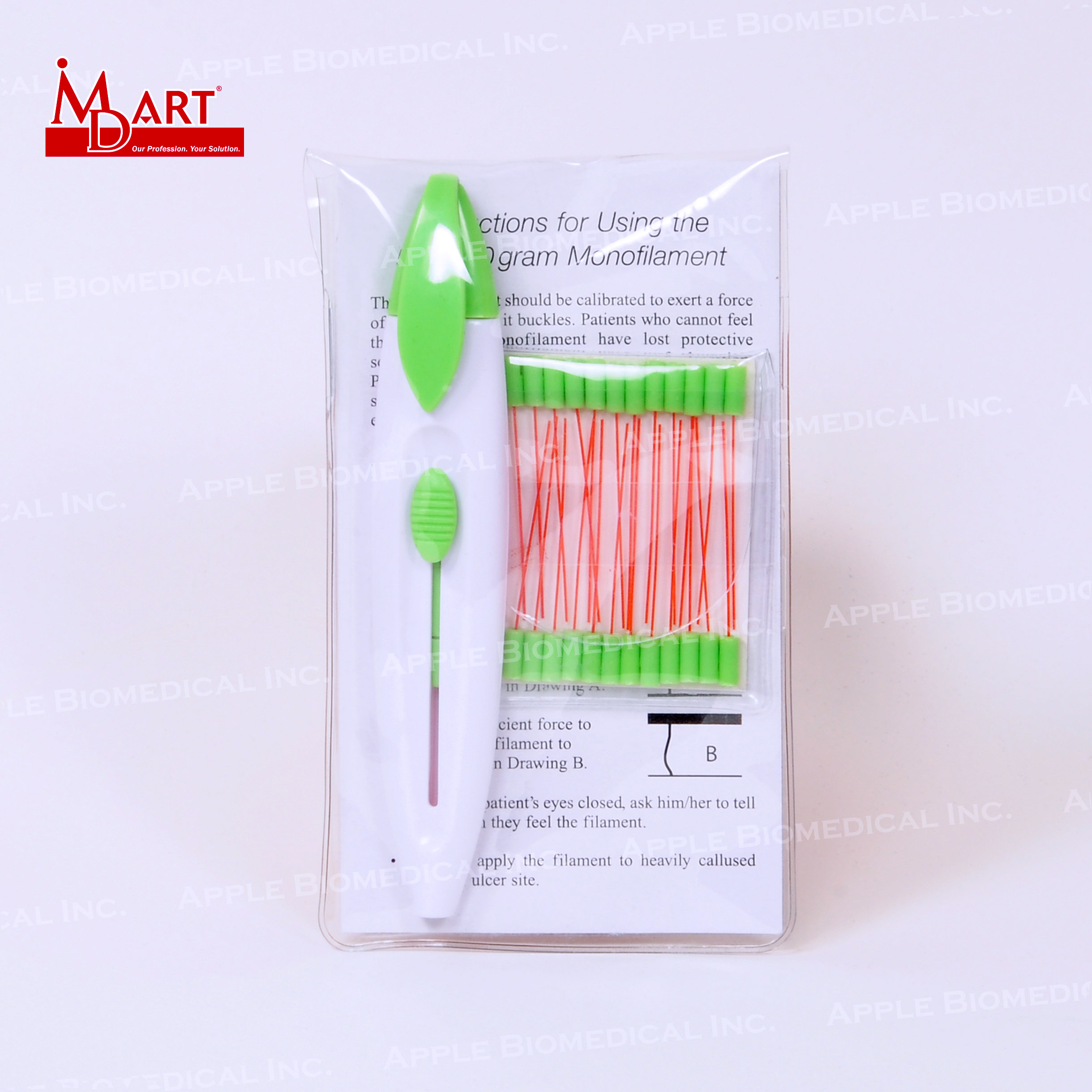 
Retractable diabetic foot test pen with 25 monofilament refills in medical supply 