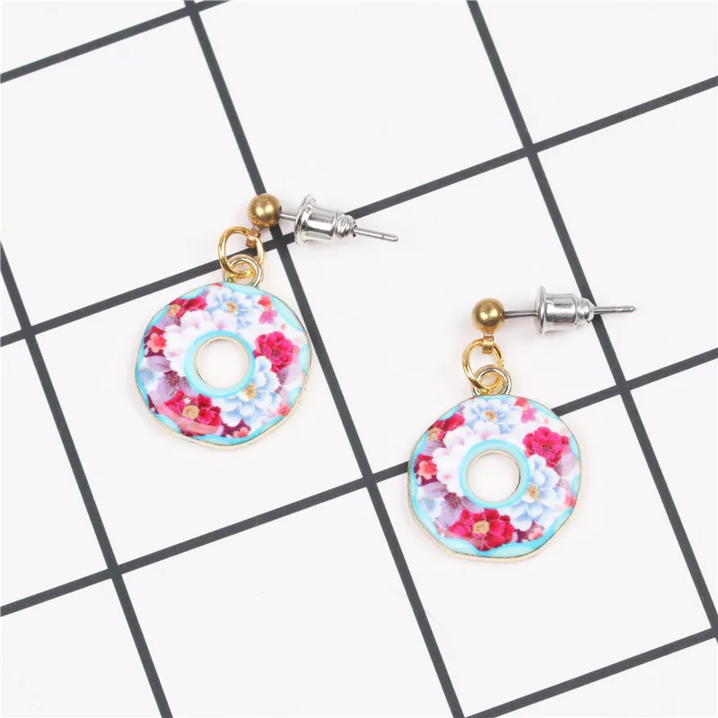 

Halloween acrylic cute donut Korean pendant earrings for women jewelry, Picture color