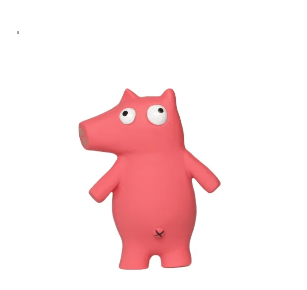 

Qmonster series "Pink piggy" Dog bite toy with built-in whistle Chewy toy Teeth training, Multi-color