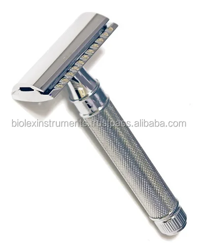Double Edge Safety Razors Stainless Steel Blade Brass Metal Handle ...