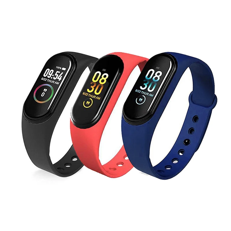 

2020 Latest Smartband Bracelet Sleep Monitor Fitness Tracker Ip67 Waterproof Sport M3 M4 Smart Band, Red, black, blue