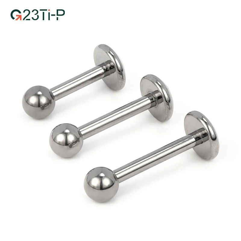 

G23 Titanium whole sale curved bottom external threaded rod labret monroe lip ring tragus helix earring stud piercing jewelry
