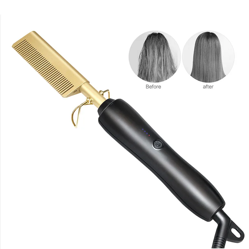 

hot comb hair straightener beard straightening comb heated hot electric iron pro brush for men
