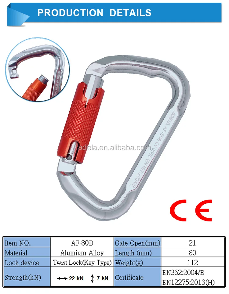 Twist Lock key type Climbing Outdoors Aluminum Carabiner