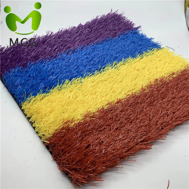 

Kindergarten Landscape Artificial Rainbow Grass Colorful Grass Carpet