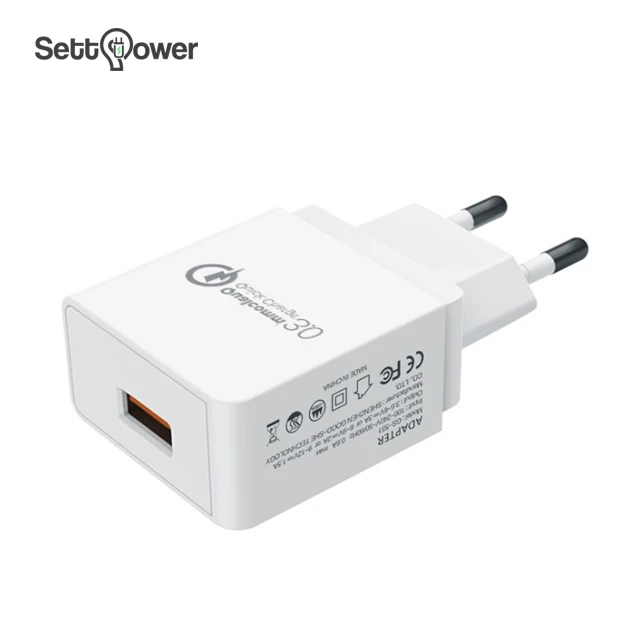 

adjustable output voltage single qualcomm mobile phone fast quick charge travel wall charger adapter Settpower GS-511