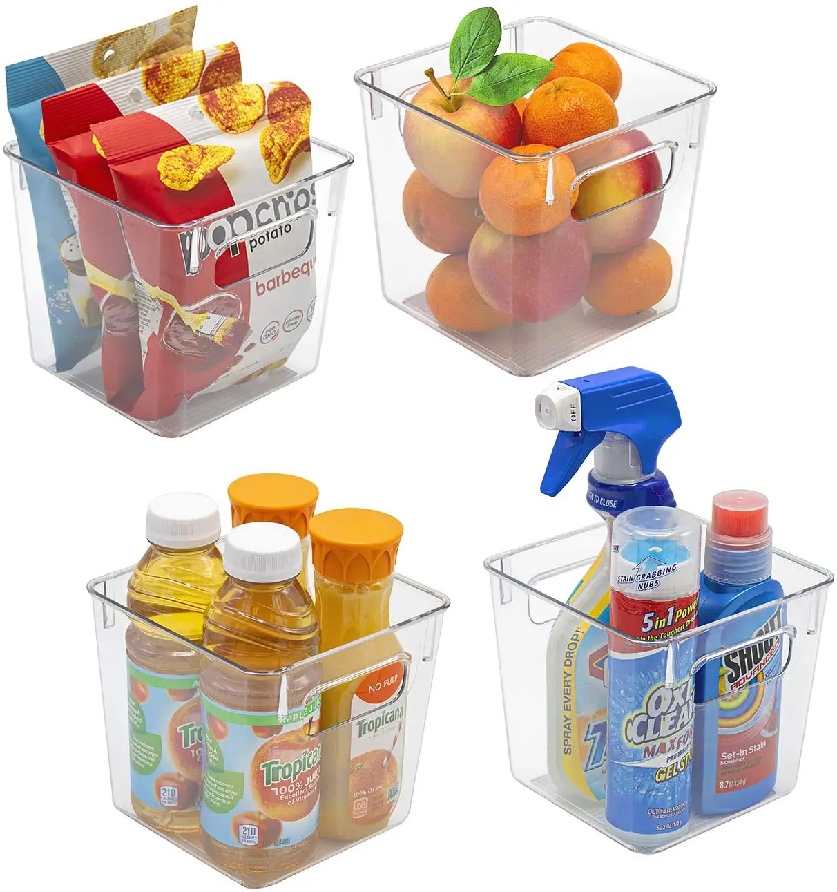 

Square Refrigerator Organizer Bins Stackable Freezer Organizer Clear Refrigerator Organizer Acrylic Fridge Bins, Transparent