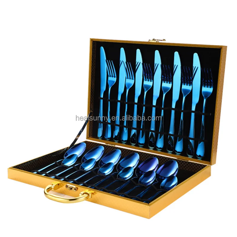 

Wholesale Custom Travel Portable Reusable Colors Flatware Cutlery Set, Gold, and other color