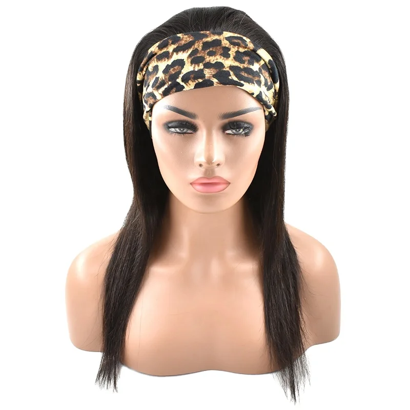 

Free Wig For Live Show Brazilian Virgin Natural Glueless 150% Density 18Inch Headband Wig