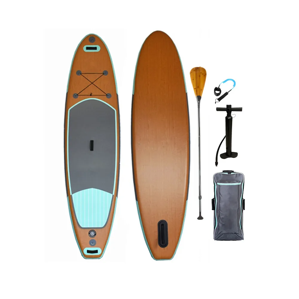 

Custom Double Layer Fusion Stand Up Inflatable Paddle Board Wooden SUP