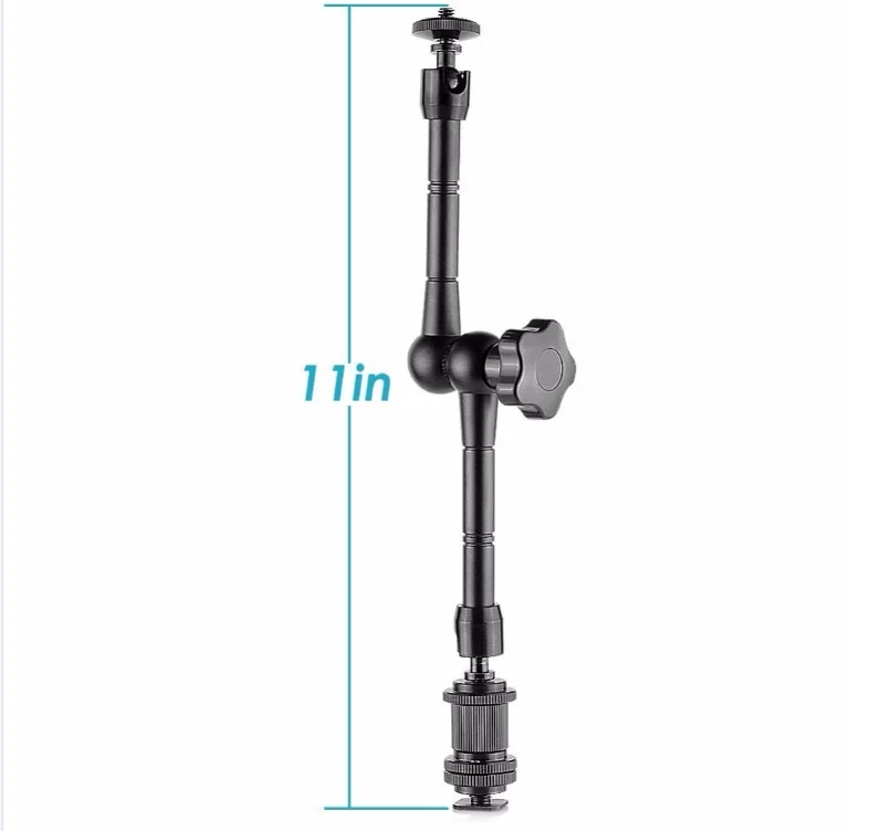 

XUEREN 11 inch magic arm Adjustable Friction Articulating with 1/4" & Hot Shoe Mount for Camera LED light DSLR LCD Monitor, Black