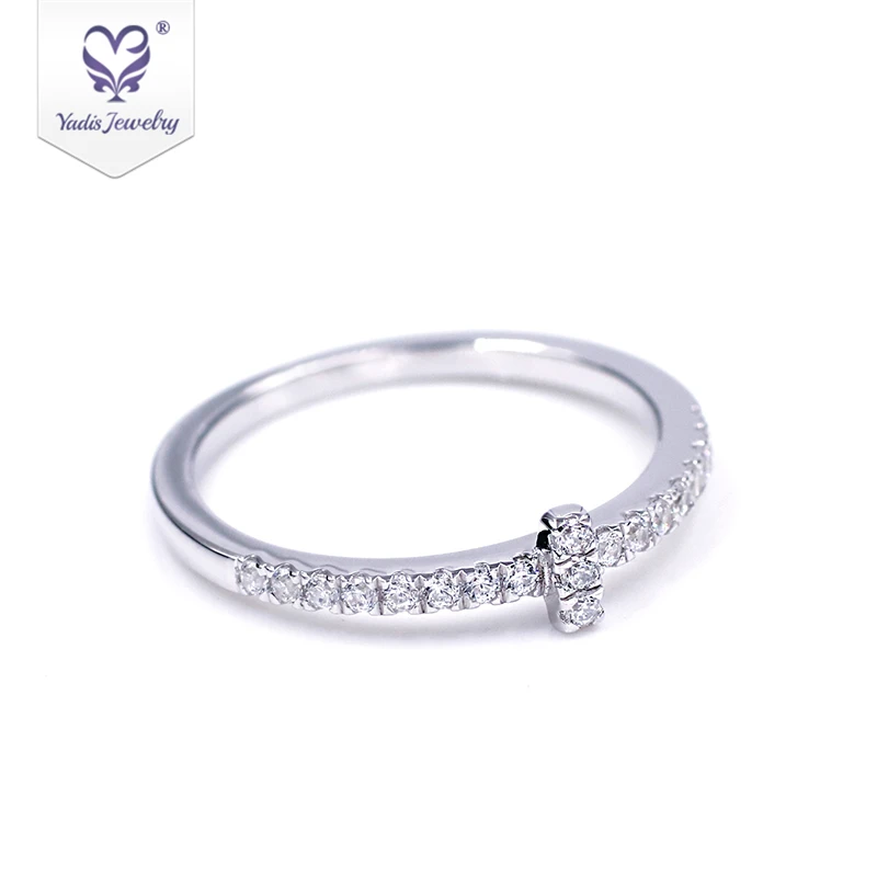 

Simple Fashion Jewelry 925 Silver With Cubic Zirconia White Gold Plating Ring For Women