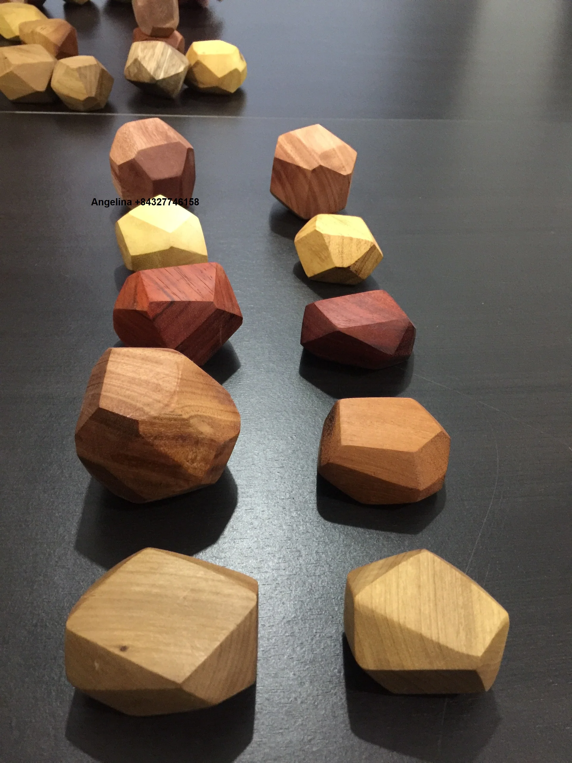Source Balance Blocks Adult Wooden Rainbow Stacking Game Wood Rock