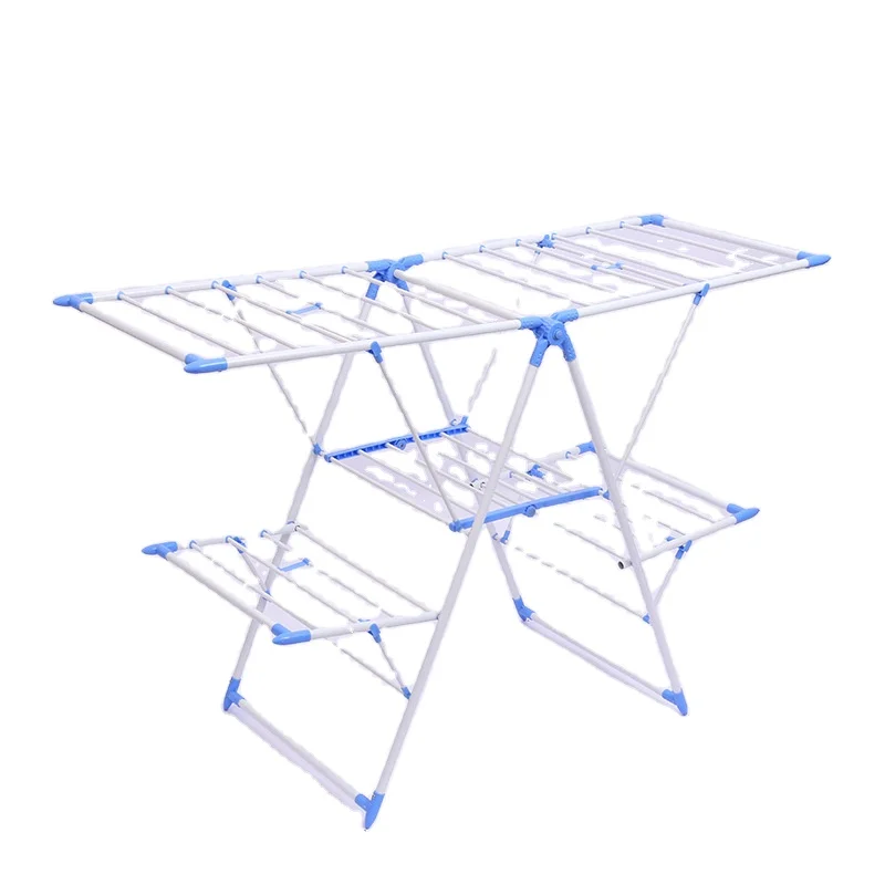 

Double Folding Drying Rack Clothes Hanger Organizer Plastic Travel OEM Welcomed, Picture