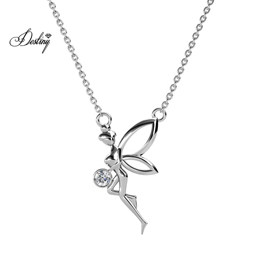 

Destiny Jewellery high quality Crystal My Flower Fairy Tales Pendant Necklace, Rose / white gold