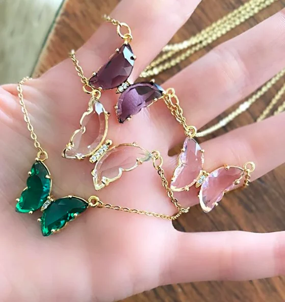 

jialin jewelry 2020ins iced out Hip Hop jewelry simple acrylic colorful crystal pendant necklace